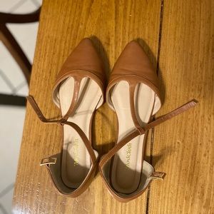 ModCloth brown t strap flats